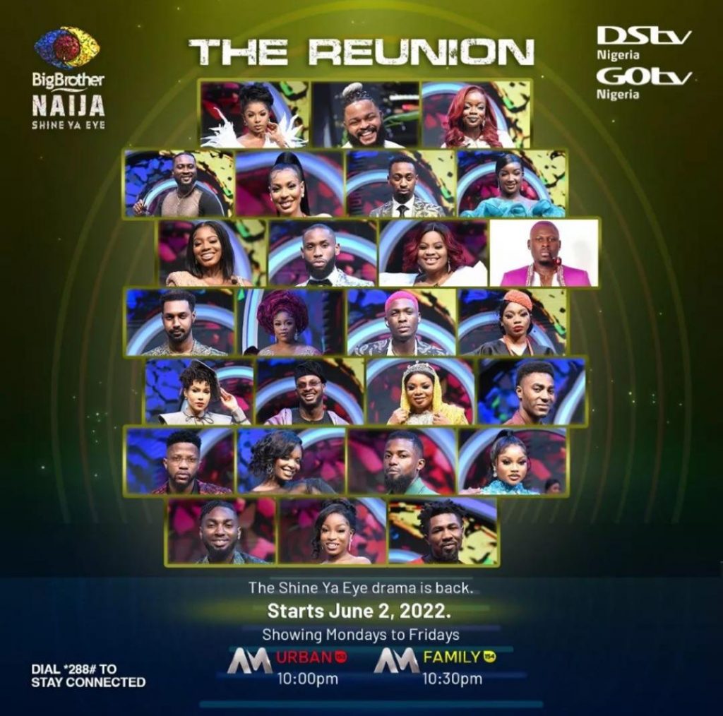 About BBNaija 2022 Reunion Show Date, Time, Stream, Highlights